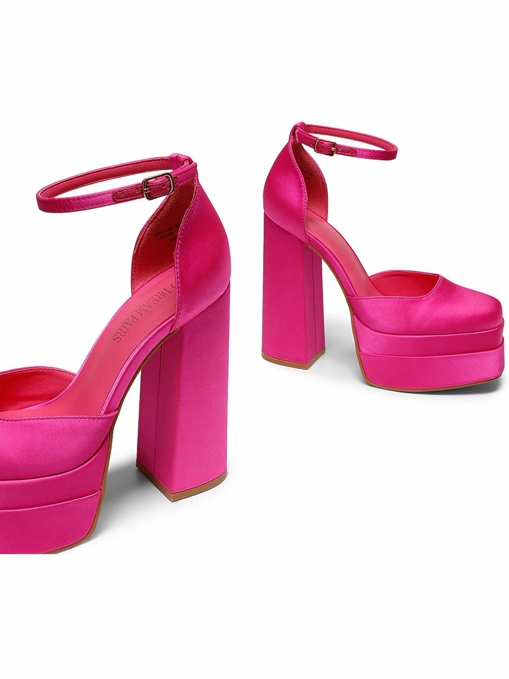 NWT — Platform Block Ankle-Strap Pumps in “Hot Pink”— DREAM PARIS - Picture 3 of 6